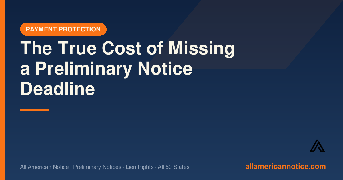 The True Cost of Missing a Preliminary Notice Deadline